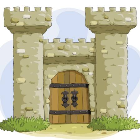замок, башни, двери, старые, древние Dedmazay - Dreamstime