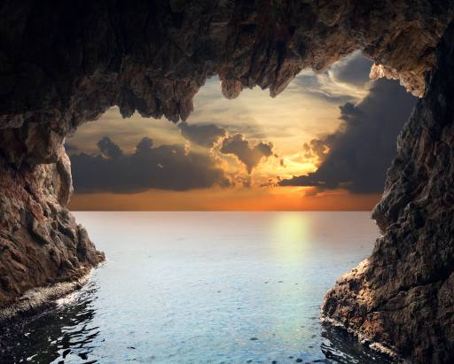 природа, пейзаж, вода, пещера, закат Iakov Filimonov (Jackf)