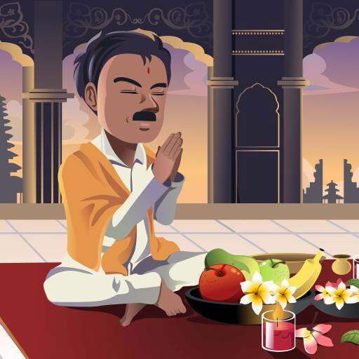 человек, молиться, продукты питания, едят, Appels, банан, фрукты, индийские Artisticco Llc (Artisticco)