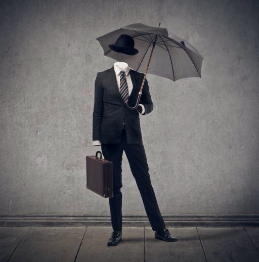 зонт, человек, костюм, чемодан, серый Bowie15