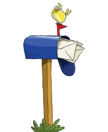 птиц, почта, почтовый ящик, синий, письма Dedmazay - Dreamstime