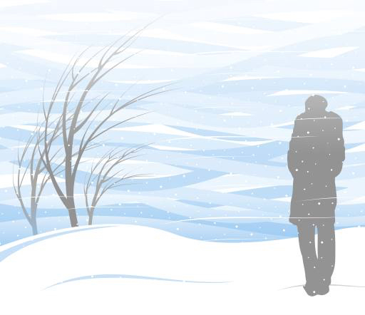зима, снег, человек, мужчина, метель, дерево Akvdanil