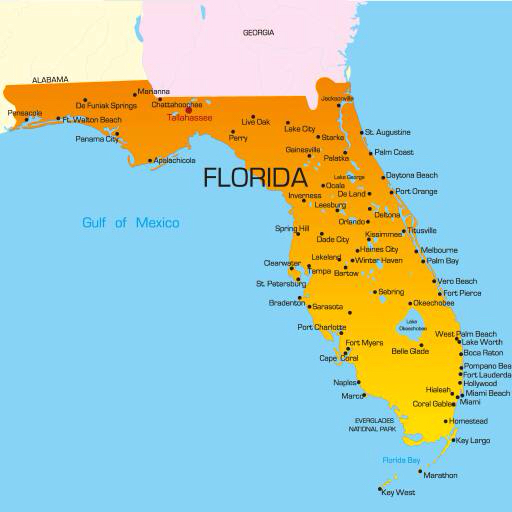государства, страны, США, Флорида, карта Ruslan Olinchuk (Olira)