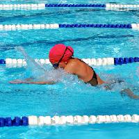 плавать, пловец, красный, голова, женщина, спорт, вода Jdgrant