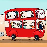 Pixwords изображение с автобус, дети, привод, водитель Viola Di Pietro (Violad)
