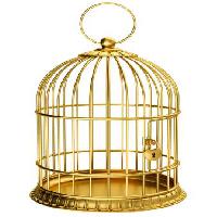 птица, клетка, золото, замок Ayvan - Dreamstime