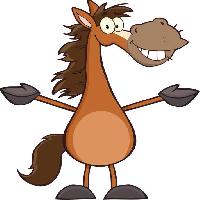 Pixwords изображение с лошадь, мультфильм, счастливый, животных Chudtsankov