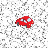 красный, автомобиль, джем, трафик Robodread - Dreamstime