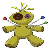 Pixwords изображение с кукольный, вуду, иголки, игрушка, кнопка Dedmazay - Dreamstime
