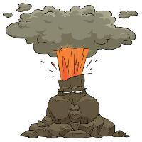 Pixwords изображение с вулкан, лава, дым, облака, гнев, горы, с ума Dedmazay - Dreamstime