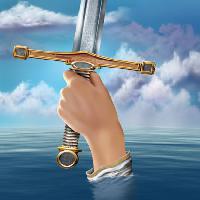 Pixwords изображение с ручной меч, вода, облака Paul Fleet - Dreamstime