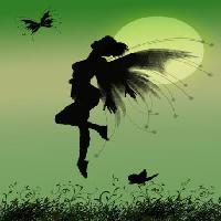 Pixwords изображение с фея, зеленый, луна, муха, крылья, бабочка Franciscah - Dreamstime