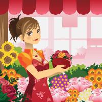 Pixwords изображение с женщина, цветы, магазин, красный, девушка, Artisticco Llc - Dreamstime