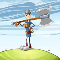 Pixwords изображение с топор, меч, Catoon, человек, победа Tachen - Dreamstime