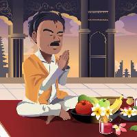 человек, молиться, продукты питания, едят, Appels, банан, фрукты, индийские Artisticco Llc (Artisticco)