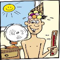 Солнце, человек, человек, вентилятор, окна, термометр, мороженое, голый Igor Zakowski (Izakowski)