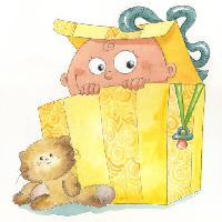 Pixwords изображение с коробка, ребенок, малыш, Китти, Кот, подарок Carla F. Castagno (Korat_cn)