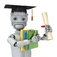 Pixwords изображение с выпускник, робот, бумаги, диплом, файлы, книги, шляпа Vladimir Nikitin - Dreamstime