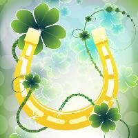 Pixwords изображение с повезло, лошадь, зеленый, желтый, золотой, клевер Dmytro Beridze - Dreamstime