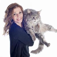 Pixwords изображение с кошка, женщина, , улыбка Cynoclub - Dreamstime
