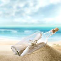 бутылка, море, песок, бумага, океан Silvae1 - Dreamstime