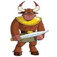 Pixwords изображение с воин, меч, рога, бык, Телец, животных Dedmazay - Dreamstime