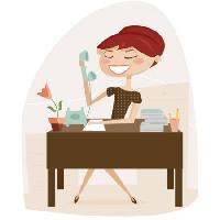 Pixwords изображение с учитель, женщина, телефон, письменный стол, файлы, рыжий Karola-eniko Kallai - Dreamstime