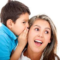 Pixwords изображение с ребенок, женщина, шепотом, говорить, слышать, рот Andres Rodriguez - Dreamstime