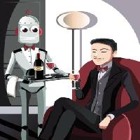 Pixwords изображение с робот, человек, вино, стекло Artisticco Llc - Dreamstime