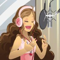 Pixwords изображение с песня, петь, женщина, микрофон, микрофон, счастливые, ударов, Artisticco Llc - Dreamstime