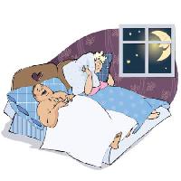 Pixwords изображение с человек, женщина, жена, спальня, луна, окна, ночь, подушки, проснулся Vanda Grigorovic - Dreamstime