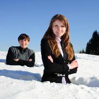 Pixwords изображение с холод, снег, мужчина, женщина, зима Tea - Dreamstime
