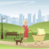 Pixwords изображение с ребенок, собака, парк, город, женщина, дама Melanie Taylor - Dreamstime