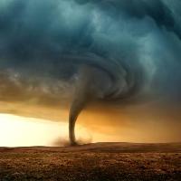 Pixwords изображение с торнадо, земля, пейзаж, шторм, синий Solarseven