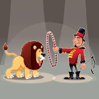 Pixwords изображение с лев, человек, круг, цирк, животных Danilo Sanino - Dreamstime