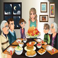 Pixwords изображение с ужин, индейка, семья, женщина, девушка, еда Artisticco Llc - Dreamstime